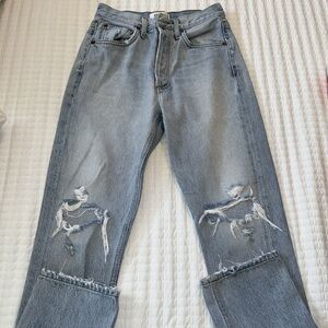 LIKE NEW AGOLDE high rise crop distressed